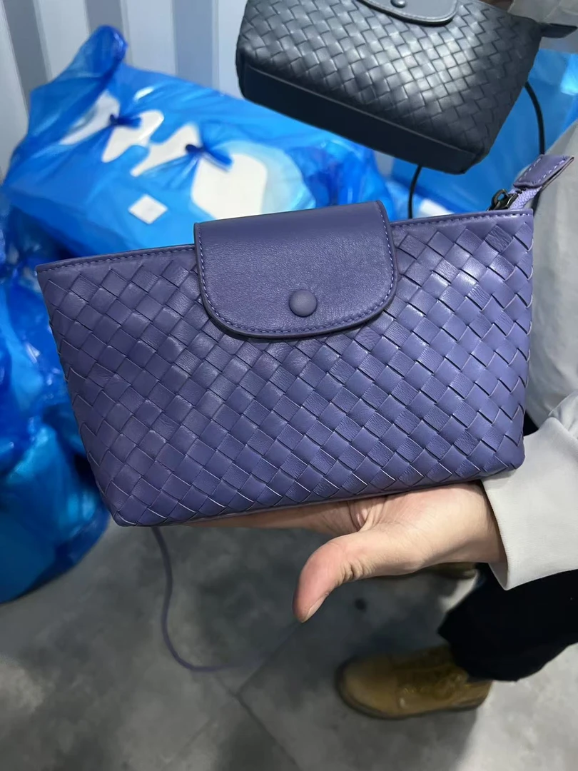 YUSHA/高档紫色绵羊皮阿虾编织包-5021