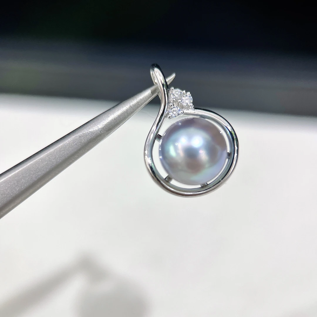 珍珠 海水真多麻福袋吊坠 8-9MM S925银