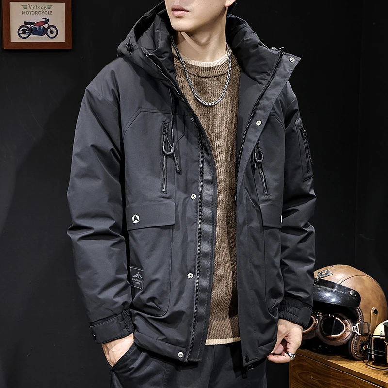 U&PURA羽绒服男大码户外连帽加厚防风保暖冬季休闲防水保暖高级感