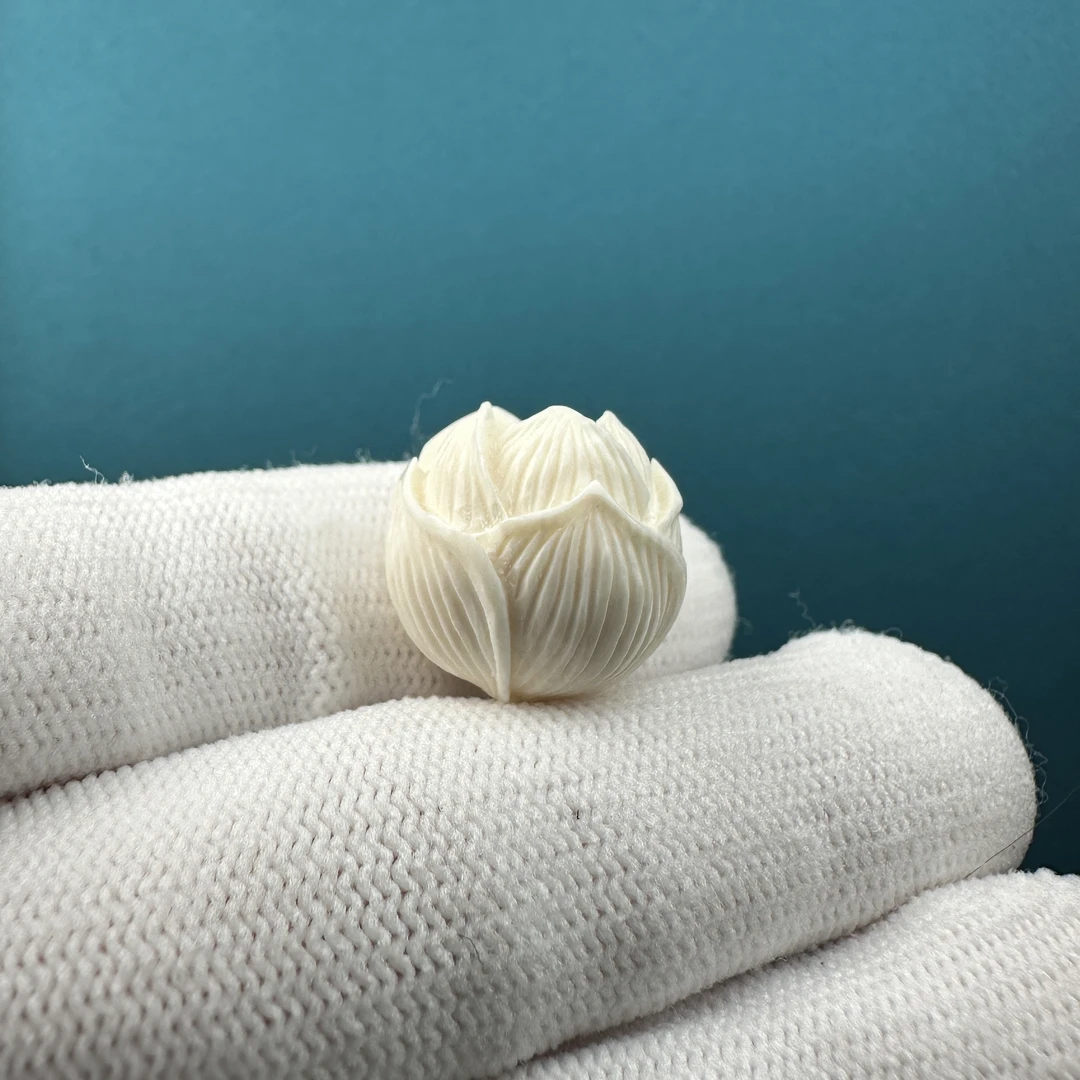 K1241天然猛犸 雕刻莲花珠16.7mm一物一图假一罚十