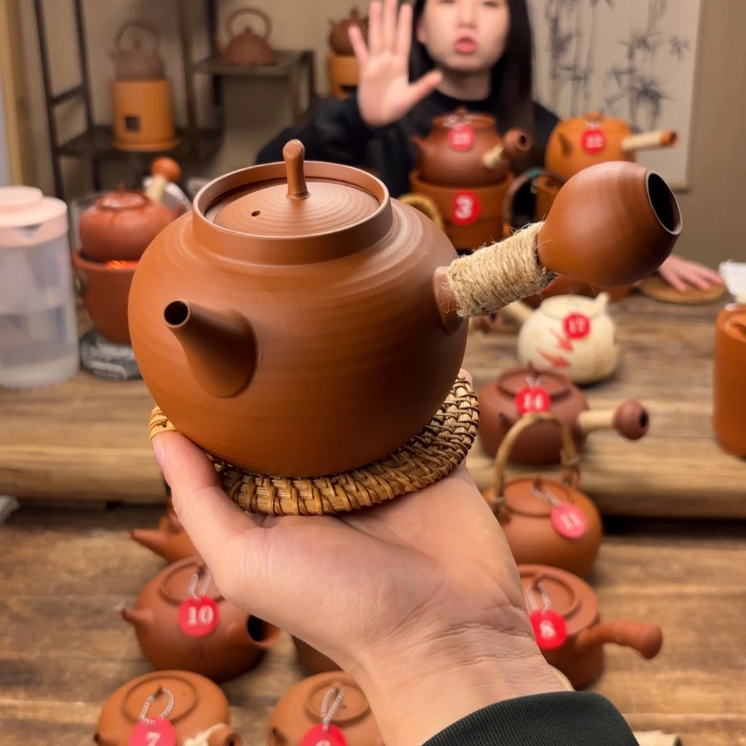 煮水煮茶甘甜 潮州砂铫壶 搭藤垫