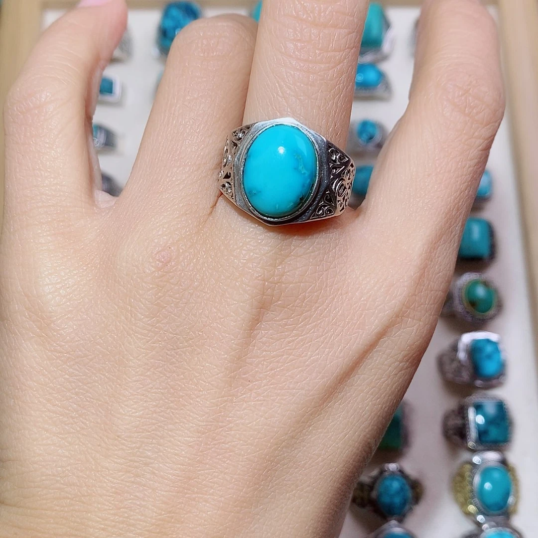 绿松石银S925镶嵌颈饰