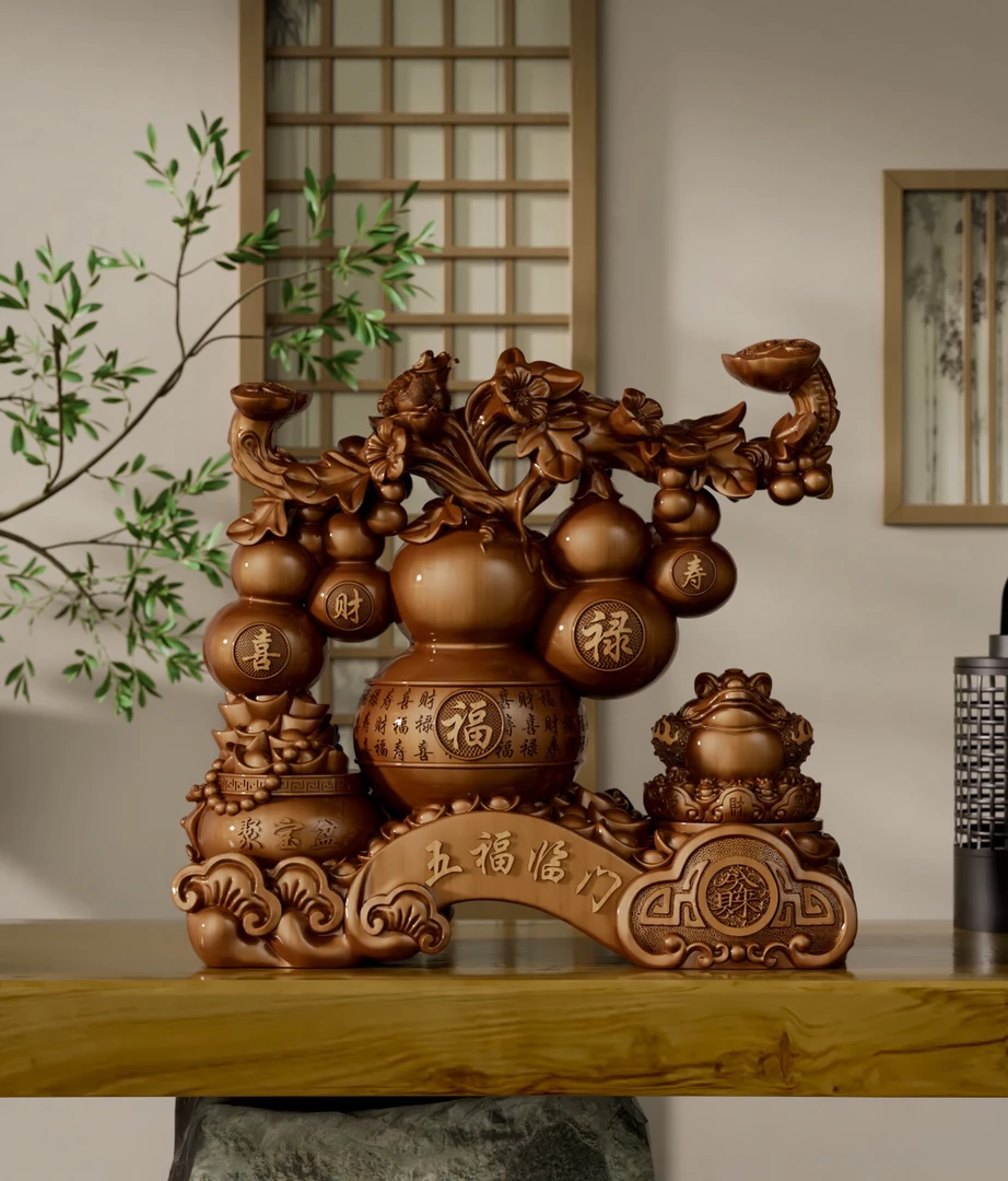 五葫临门葫芦B款适合办公室客厅玄关酒柜装饰