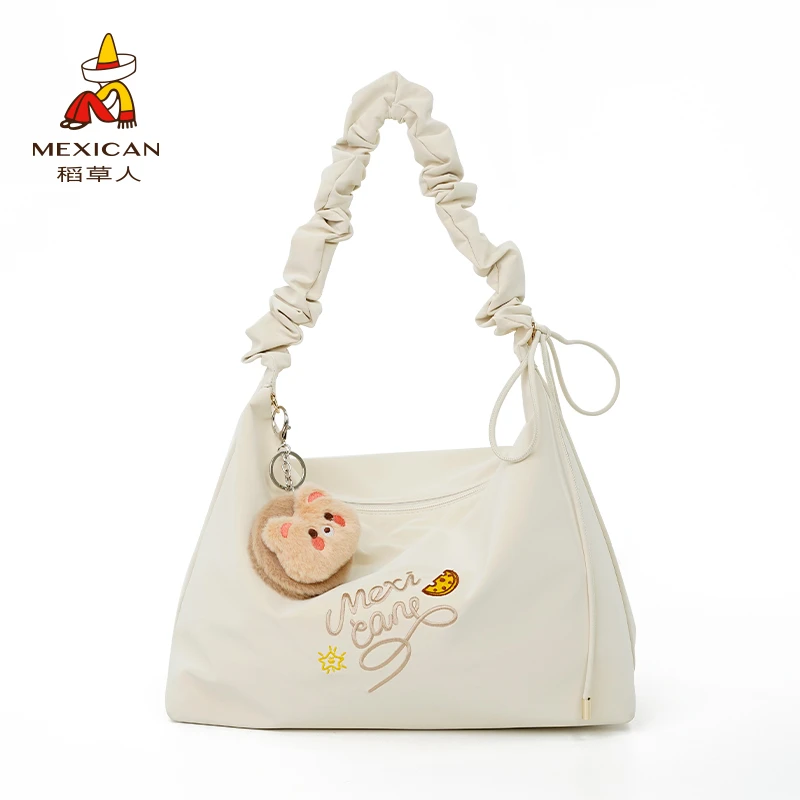 稻草人25新款时尚刺绣休闲通勤百搭女士大容量单肩斜挎包