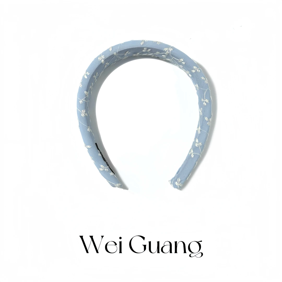 微光WG/牛仔花高颅顶蓝调轻奢百搭时尚发箍