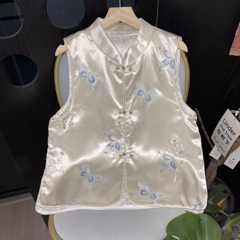“手工扣” 蝴蝶兰 私服定制 重工马甲小众款 新国风