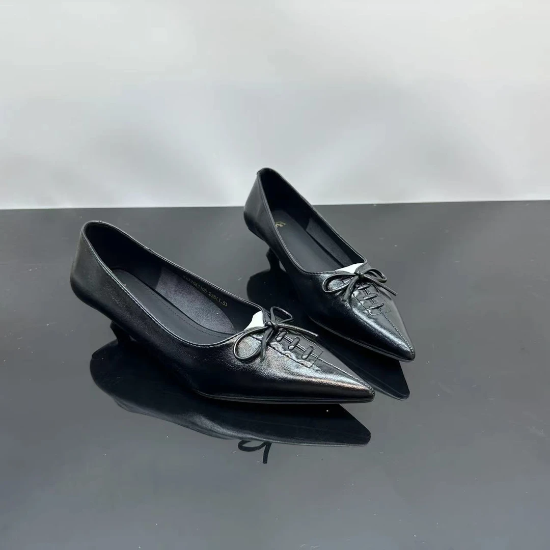 秋季新款包头凉鞋尖头一脚蹬气质时装凉鞋低跟细跟单鞋 X 检1105