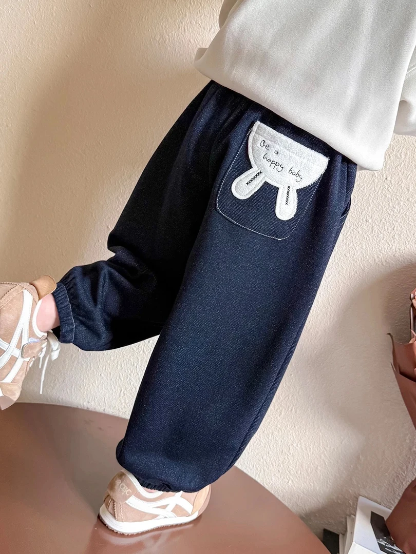 【加绒】郝叔童品秋冬新款2025时尚女童高货网红加绒束脚裤kkHD5360