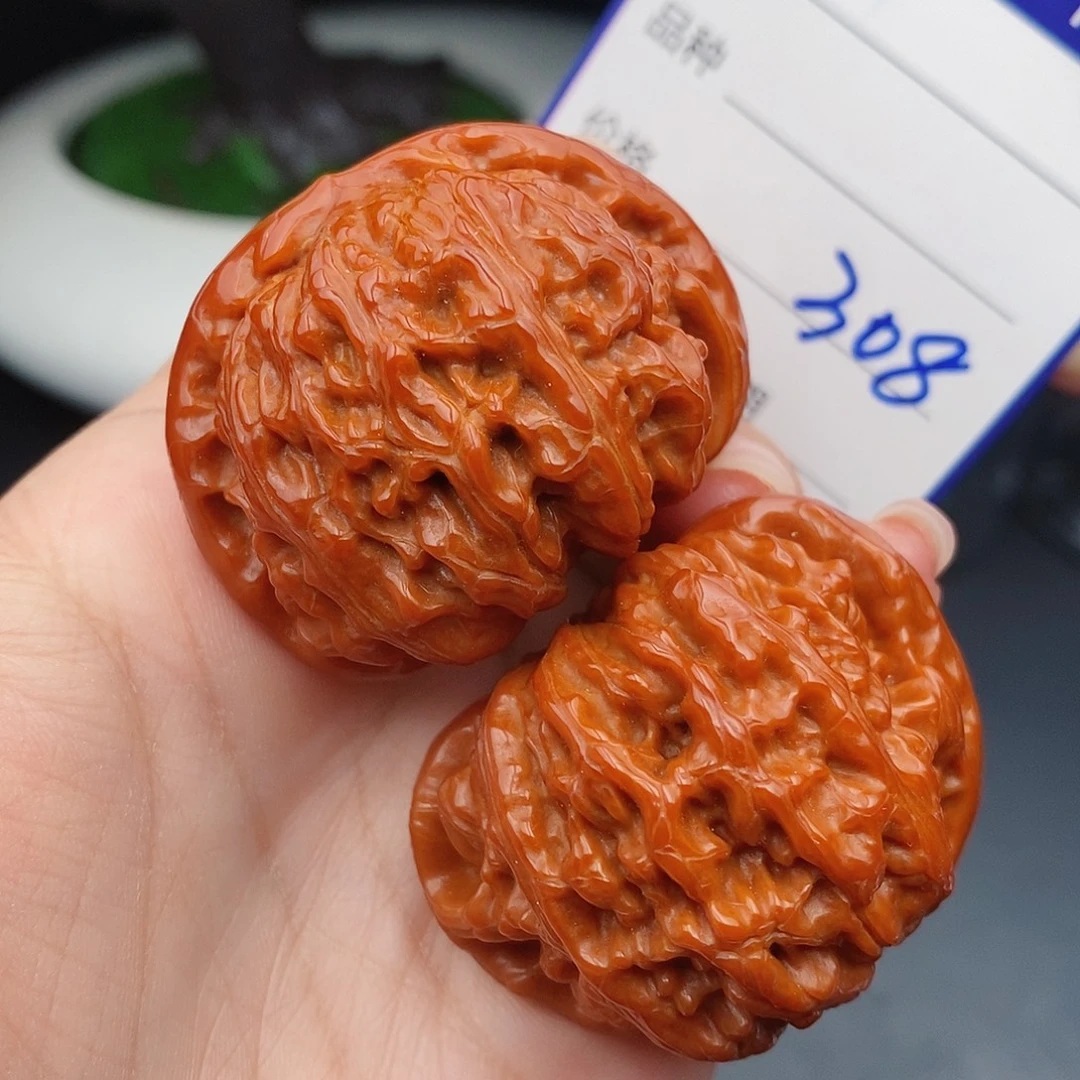 把件文玩核桃44闷白308