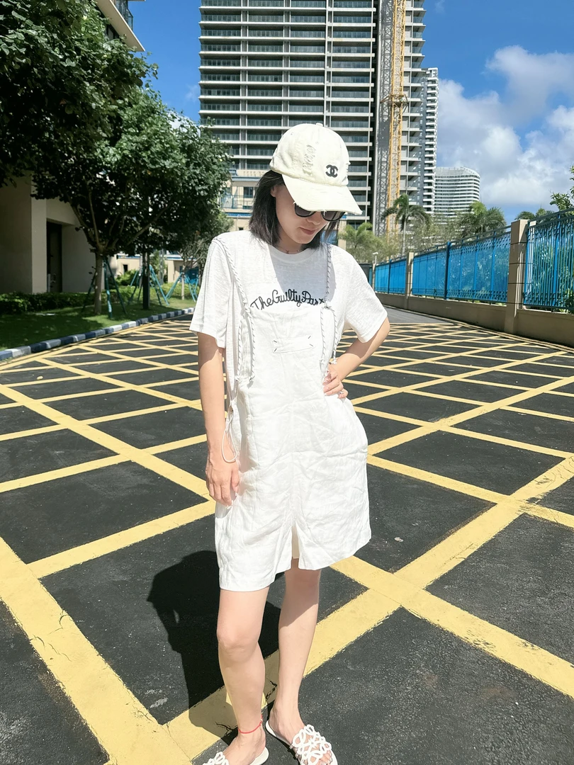 【美丽姐】82617亚麻背带裤时尚夏季宽松显瘦减龄百搭