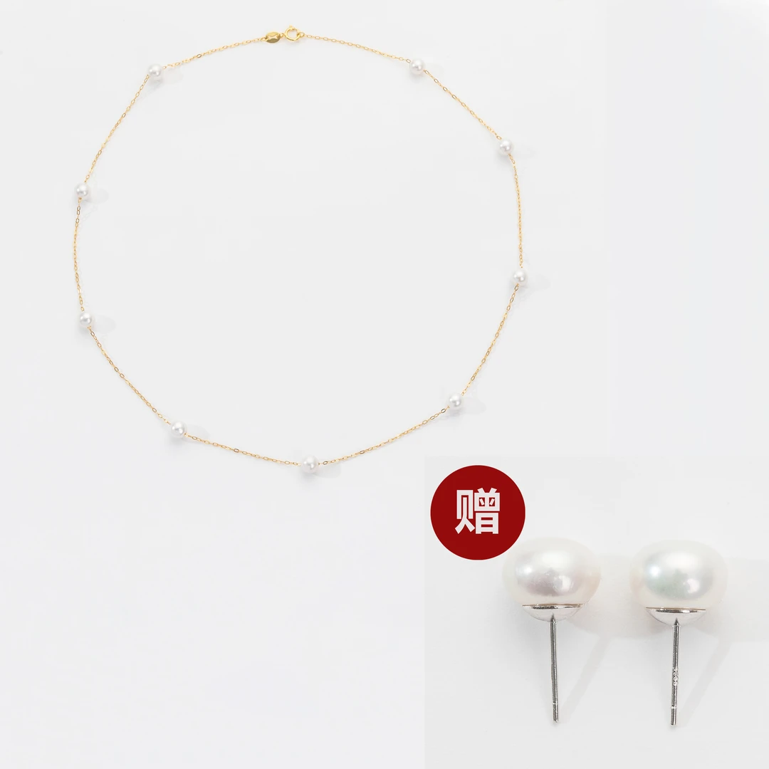 满天星轻奢高级感s925银正圆强光淡水珍珠项链