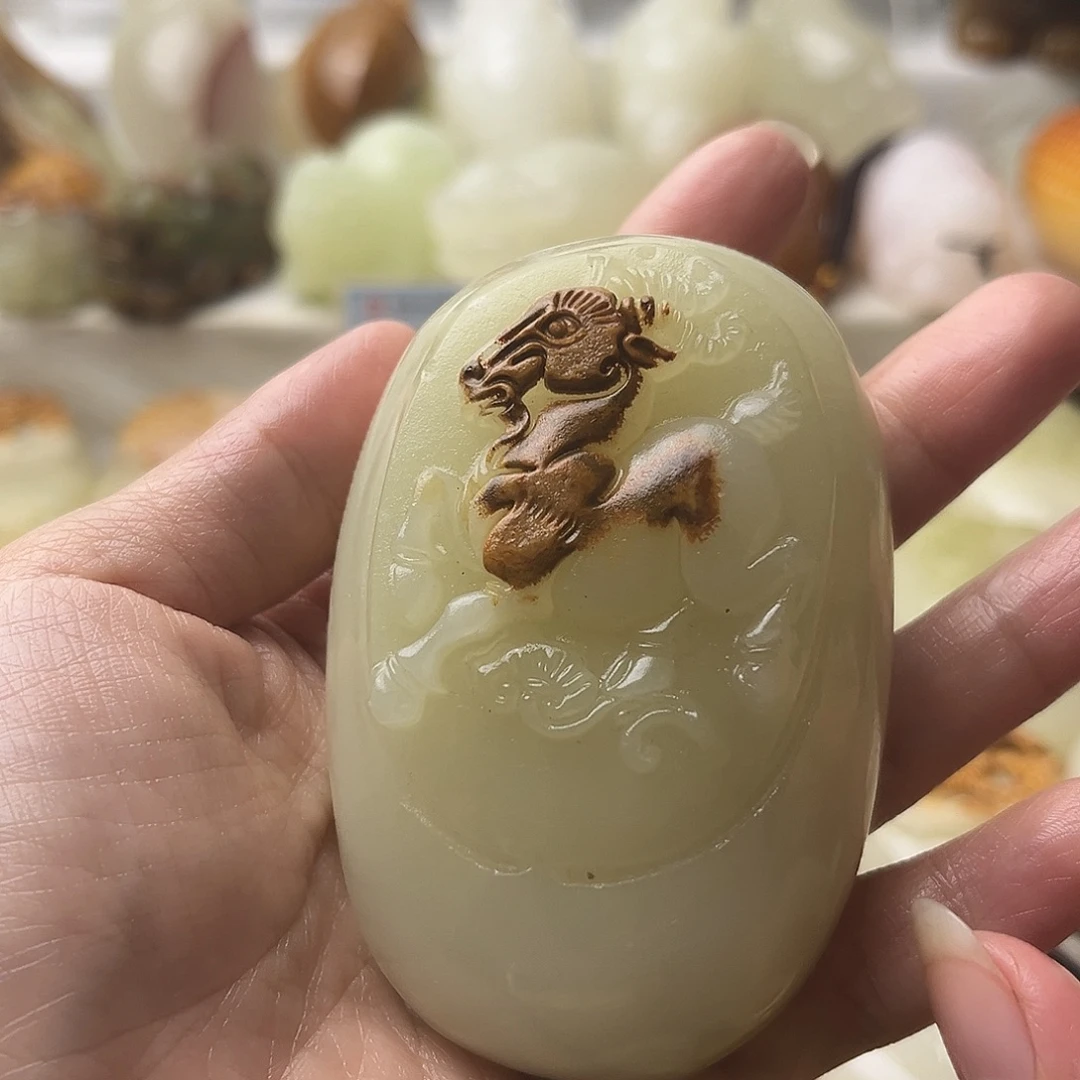 石材方解石手把摆件不退换羊微瑕