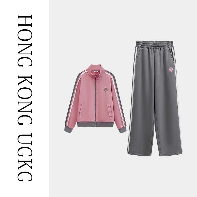 香港UG&KG 春秋款套装女气质立领卫衣宽松休闲裤套装73243ZH147