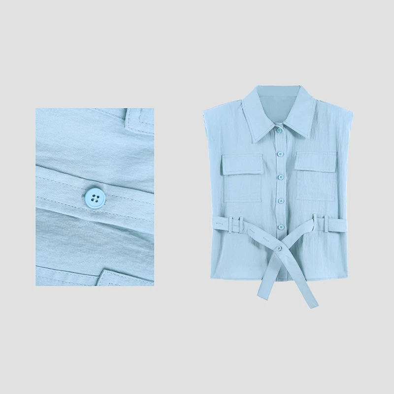 【飒姐专属】2025时尚高级感衬衫短袖女上衣百搭SHBZA917681