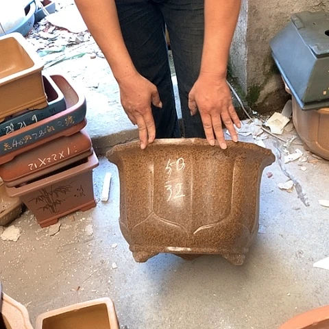 紫砂花盆手工艺品