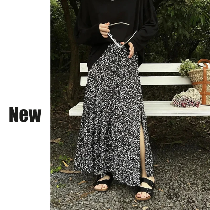 印花半身裙女韩版春夏季2025新款欧货女装时尚洋气A字碎花裙子潮