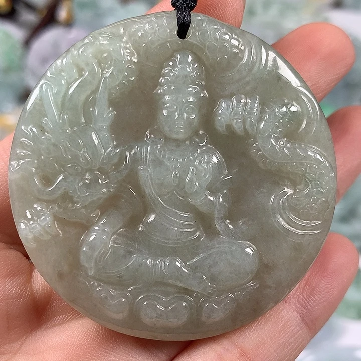翡翠未镶嵌颈饰玉龙观音福利