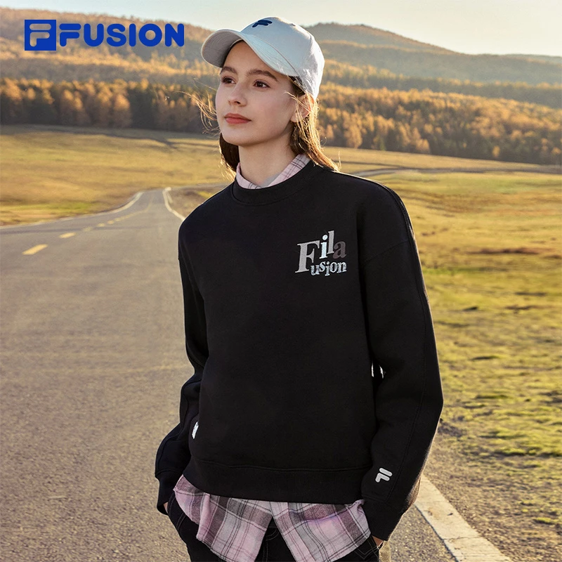 FILA斐乐春秋季圆领卫衣女运动休闲宽松长袖打底衫T11W443208F