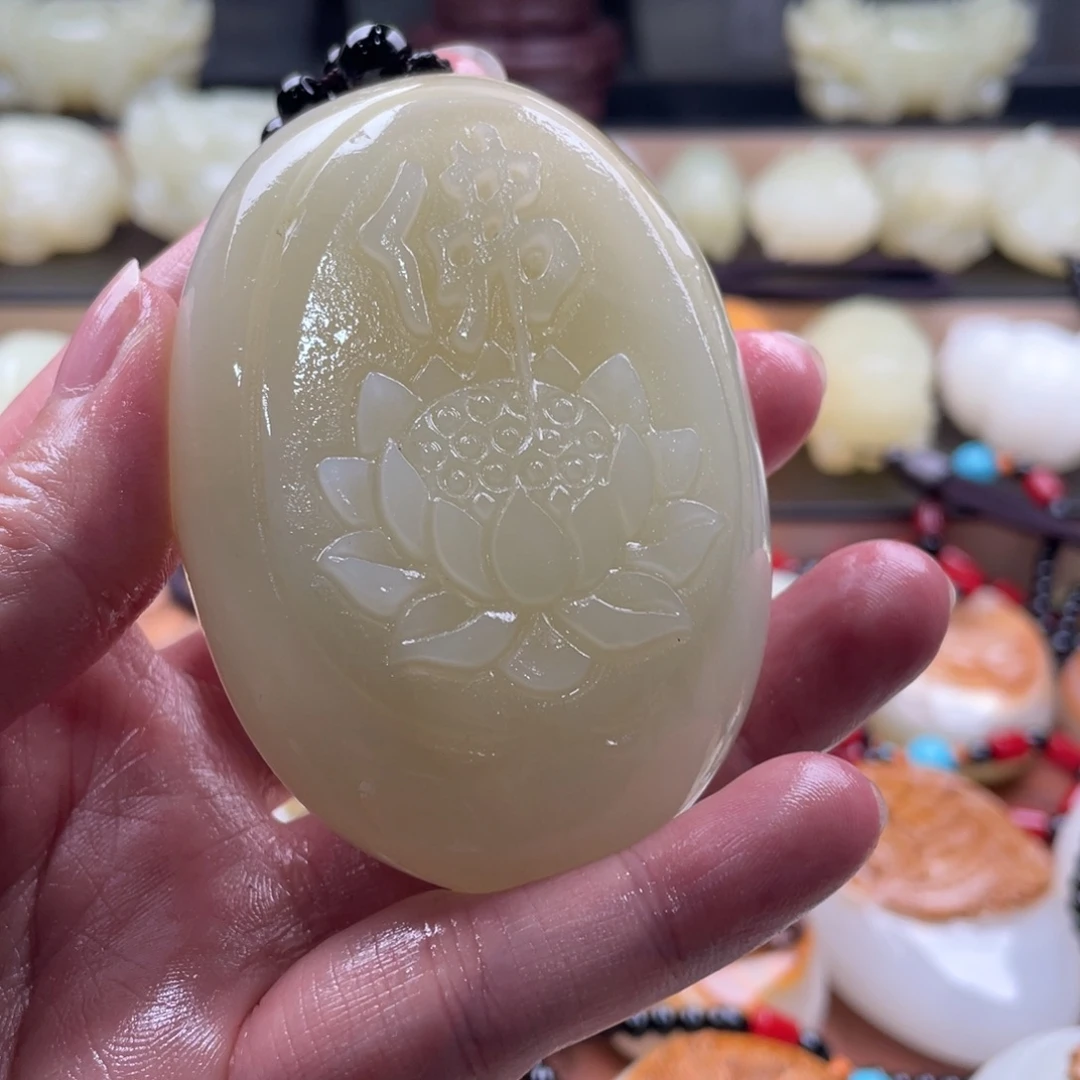 顺***然石材天然古青石手把件