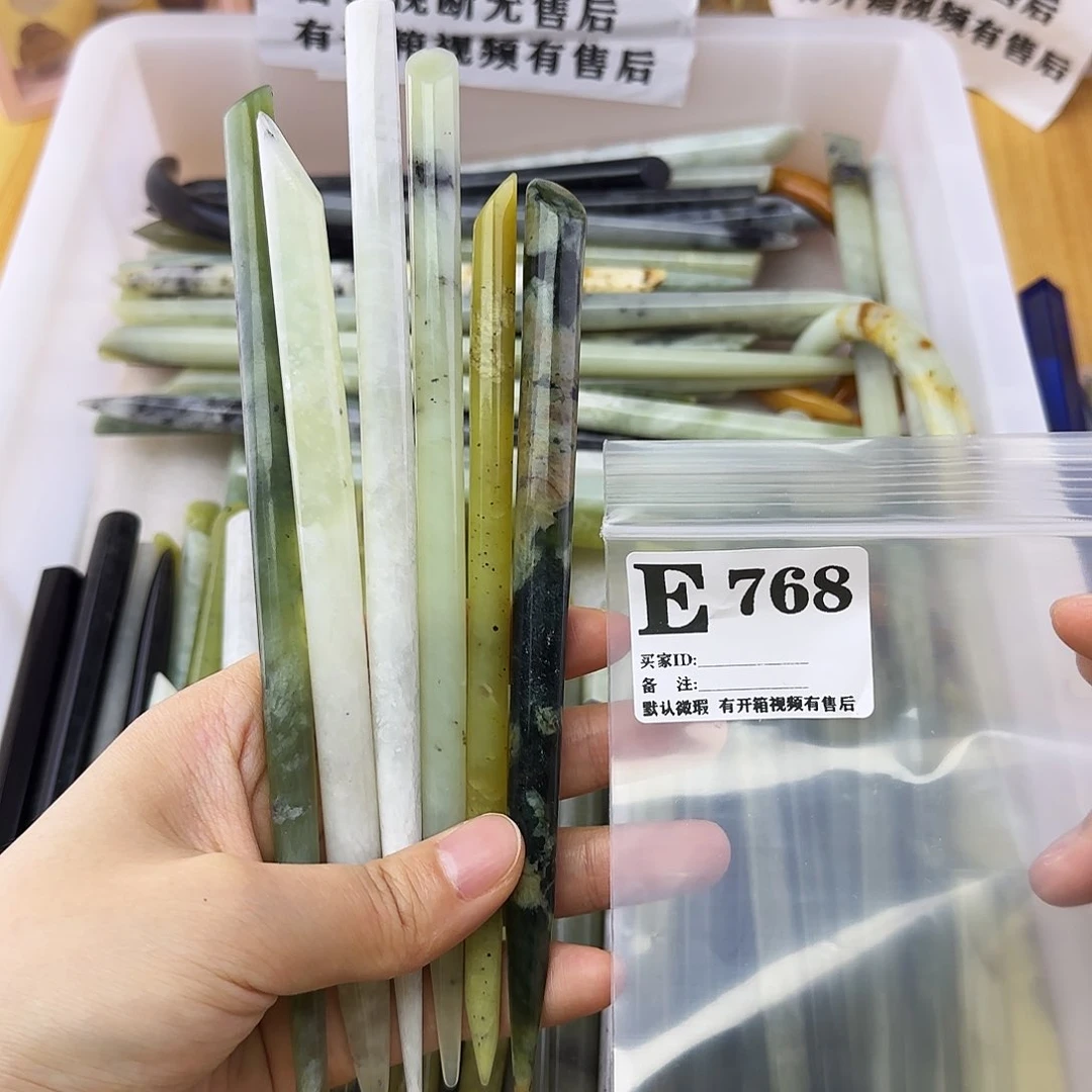 蛇纹石玉发饰合金你***3