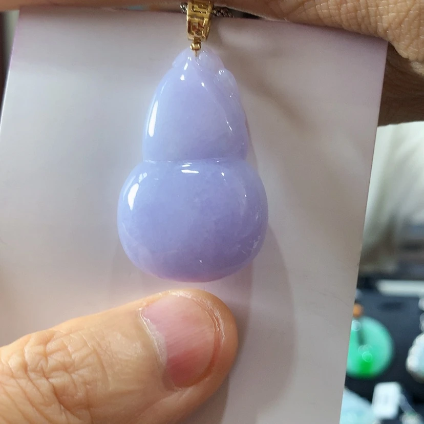 【闪购商品】吊坠(不含链)18K金镶嵌翡翠霞