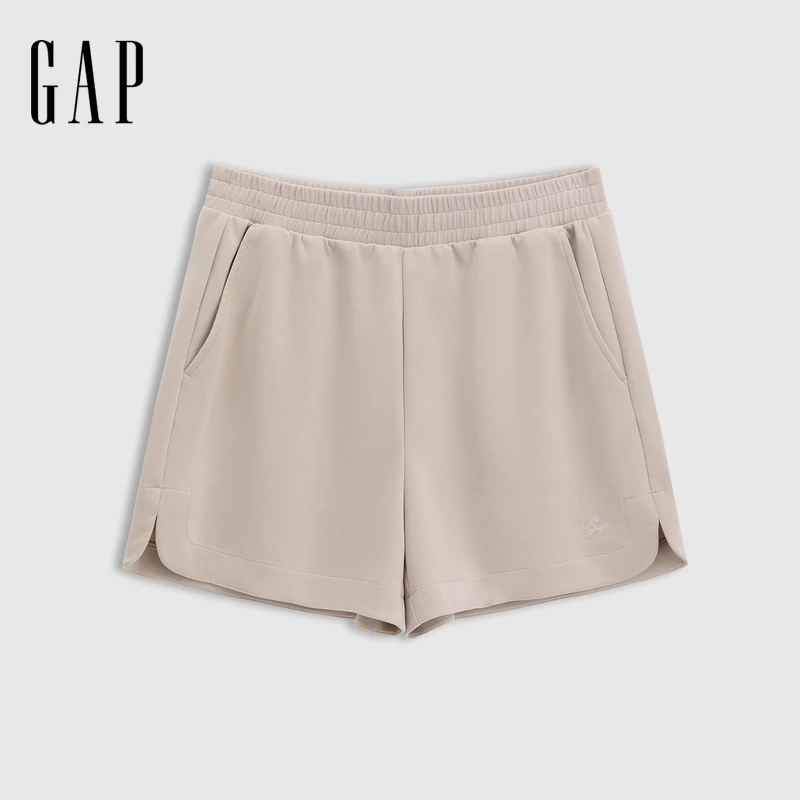 休闲Gap女装2025夏季新款琥珀流光轻薄刺绣抽绳运动短裤765004