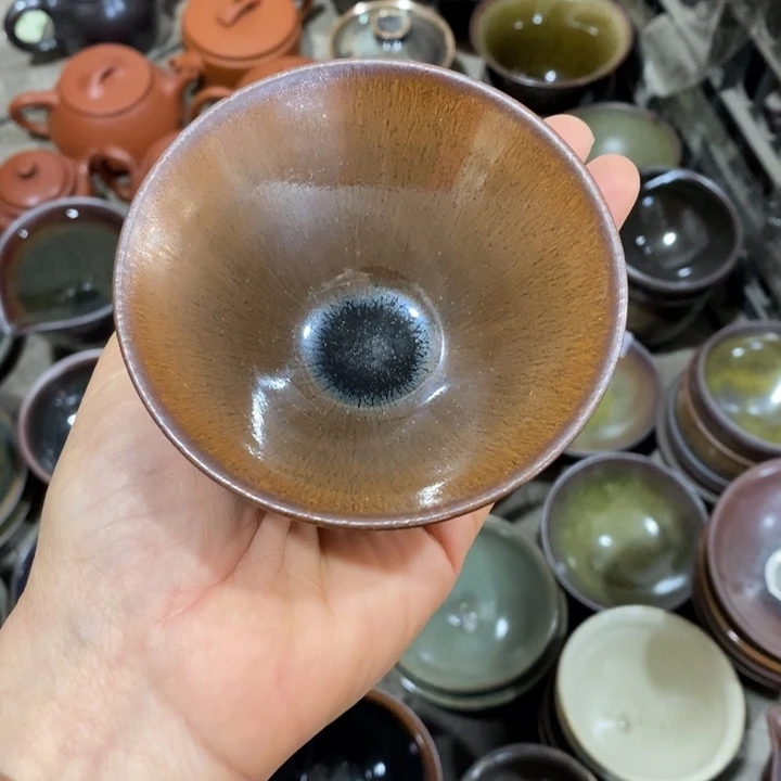 茶盏建阳建盏微瑕斗笠