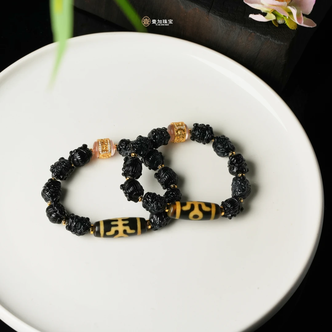 壹加林妹妹 | 玛瑙贵人大黑天手串多样性发其一
