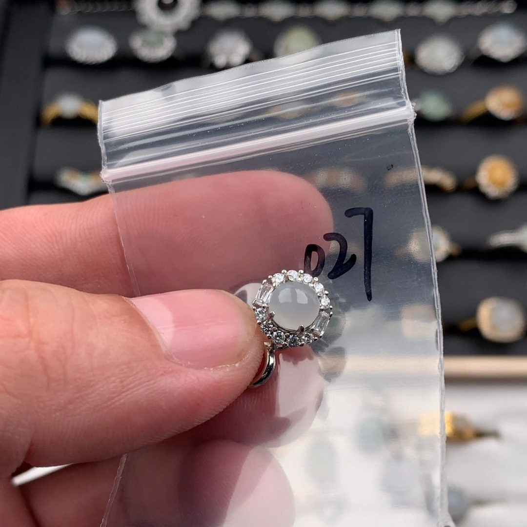 翡翠银S925镶嵌戒圈027