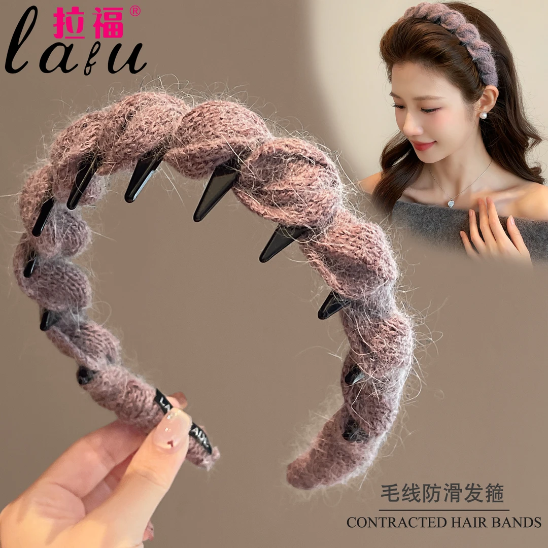 秋冬针织毛线发箍女款2025新款高颅顶洗脸专用头箍压发卡发捆头饰
