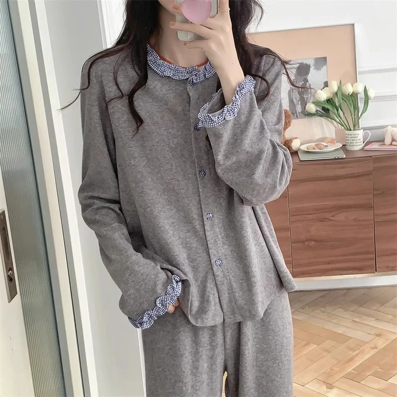 睡衣女款春秋季纯棉爆款2025新款高级感纯欲风女士长袖家居服套装
