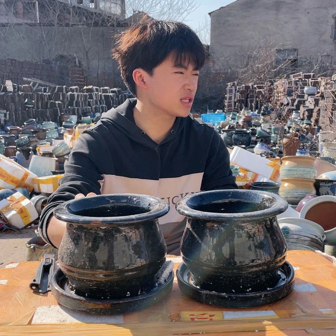 宜兴紫砂粗陶花盆