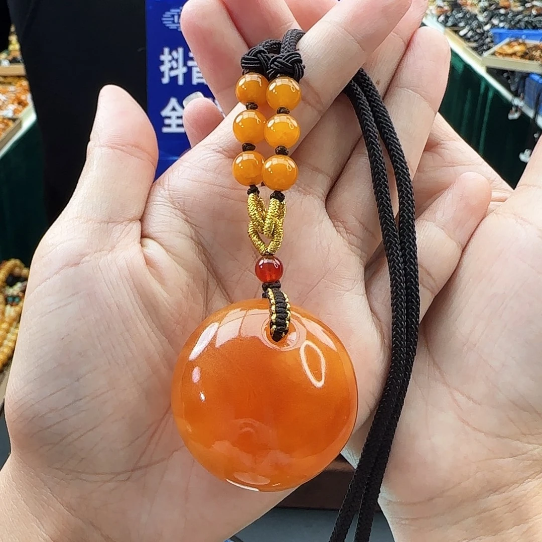 琥珀颈饰未镶嵌吊坠