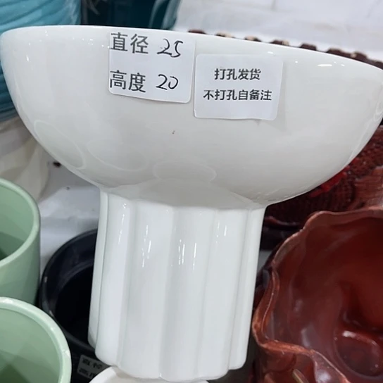 多肉绿植陶瓷花盆9.9包邮，有孔