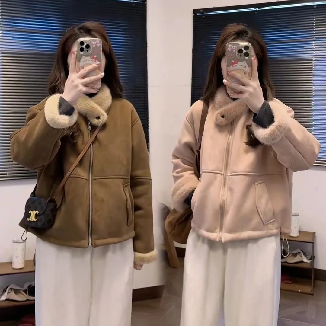 冬季围巾小立领保暖外套韩系环保水貂毛沙湖