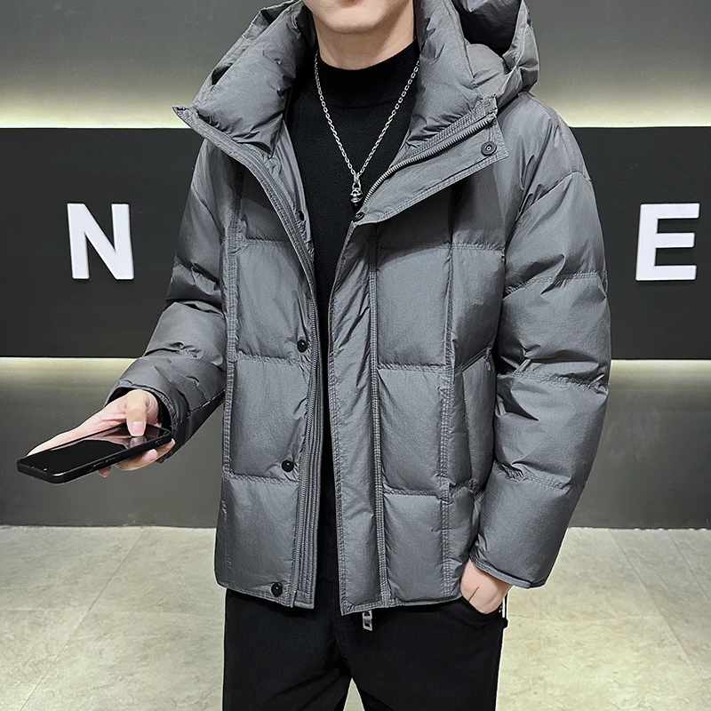 新款冬季高级感男装连帽男士羽绒休闲鸭绒保暖外套潮流羽绒服