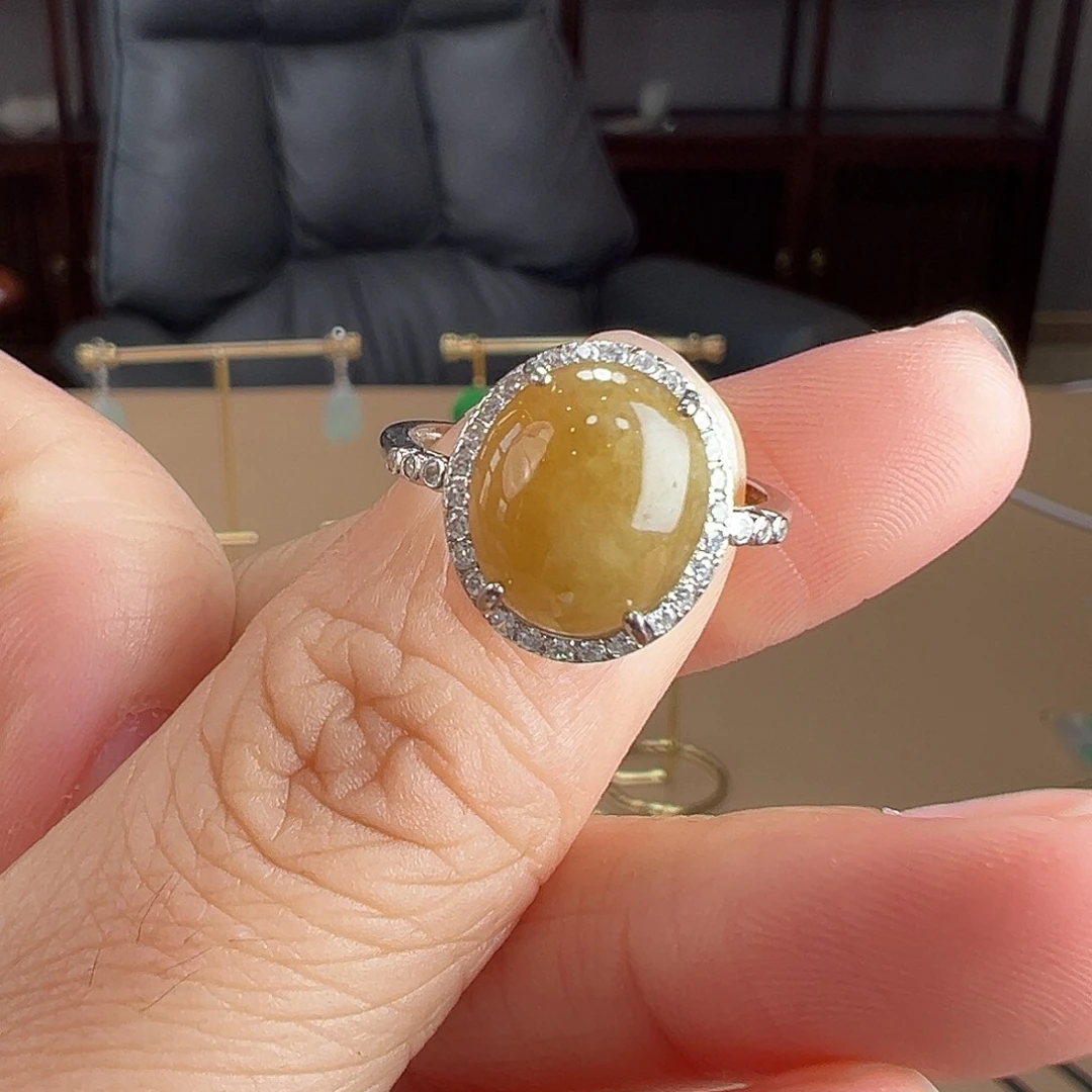 翡翠银S925镶嵌戒指戒指9
