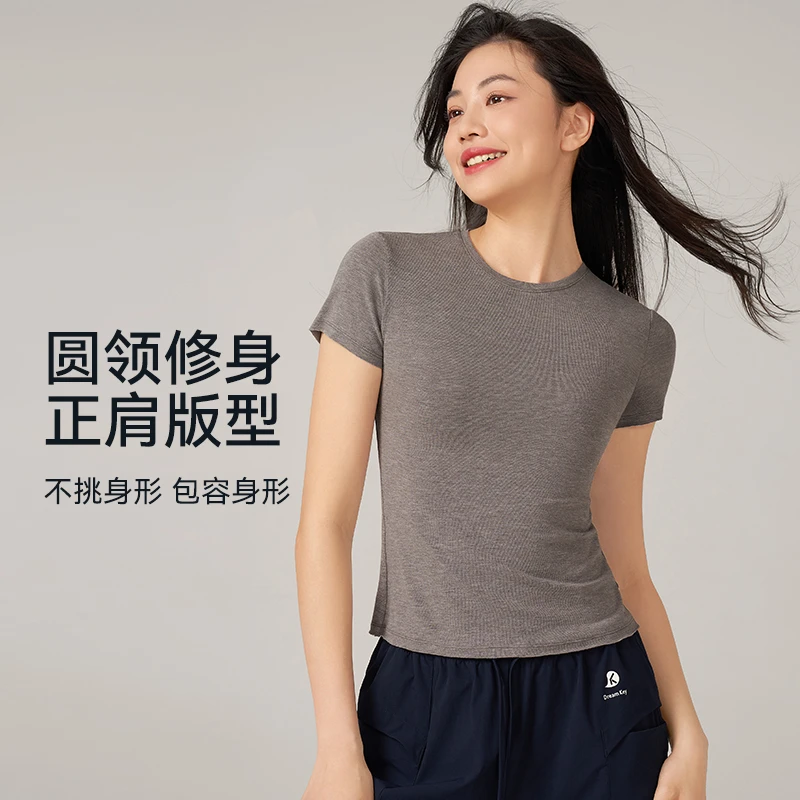 运动休闲短袖美高街式t恤女健身衣户外运动上衣夏季薄款3273