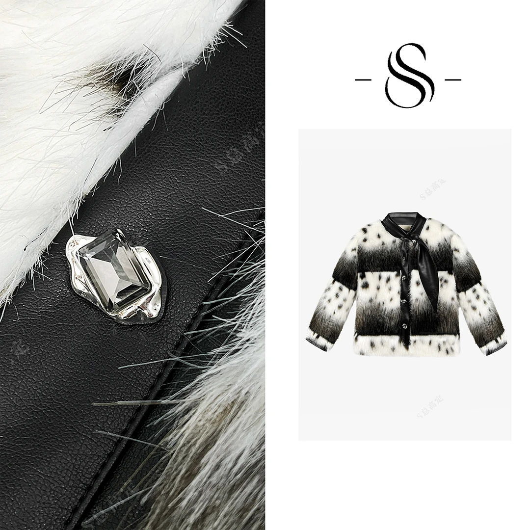 【妮妮】冬季新款高奢原创重工时尚个性设计气质短外套D0448