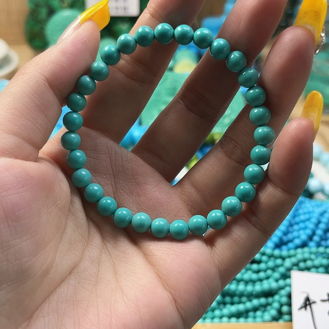 湖北工厂批发精选绿色松原石打磨手串雕刻特色DIY配饰