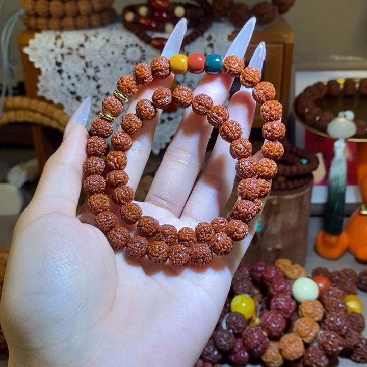 手串金刚菩提105玉华双圈红绿灯一物