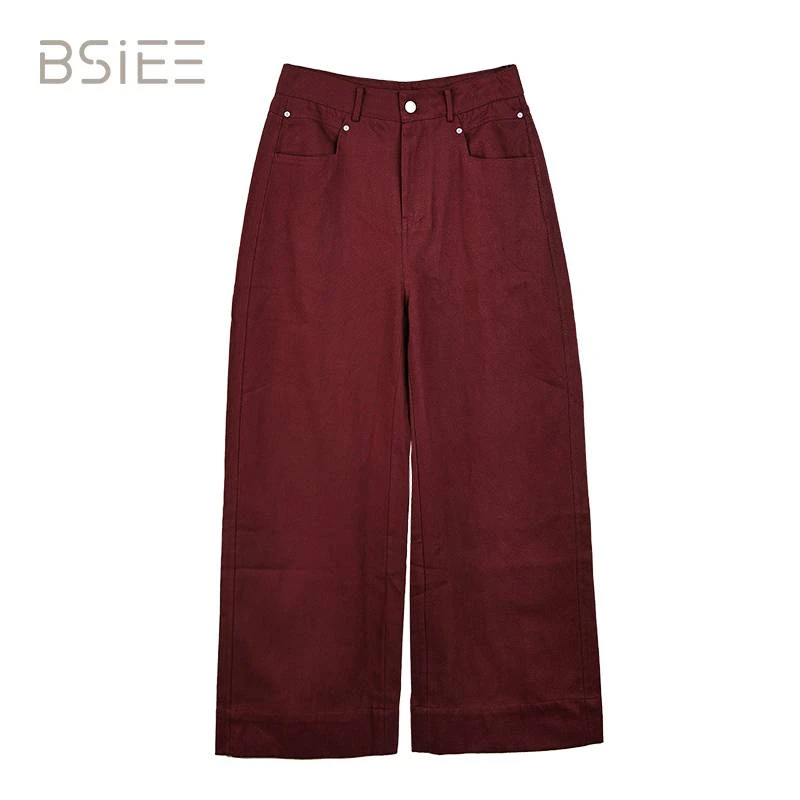 BSIEE/本涩简约复古阔腿牛仔裤