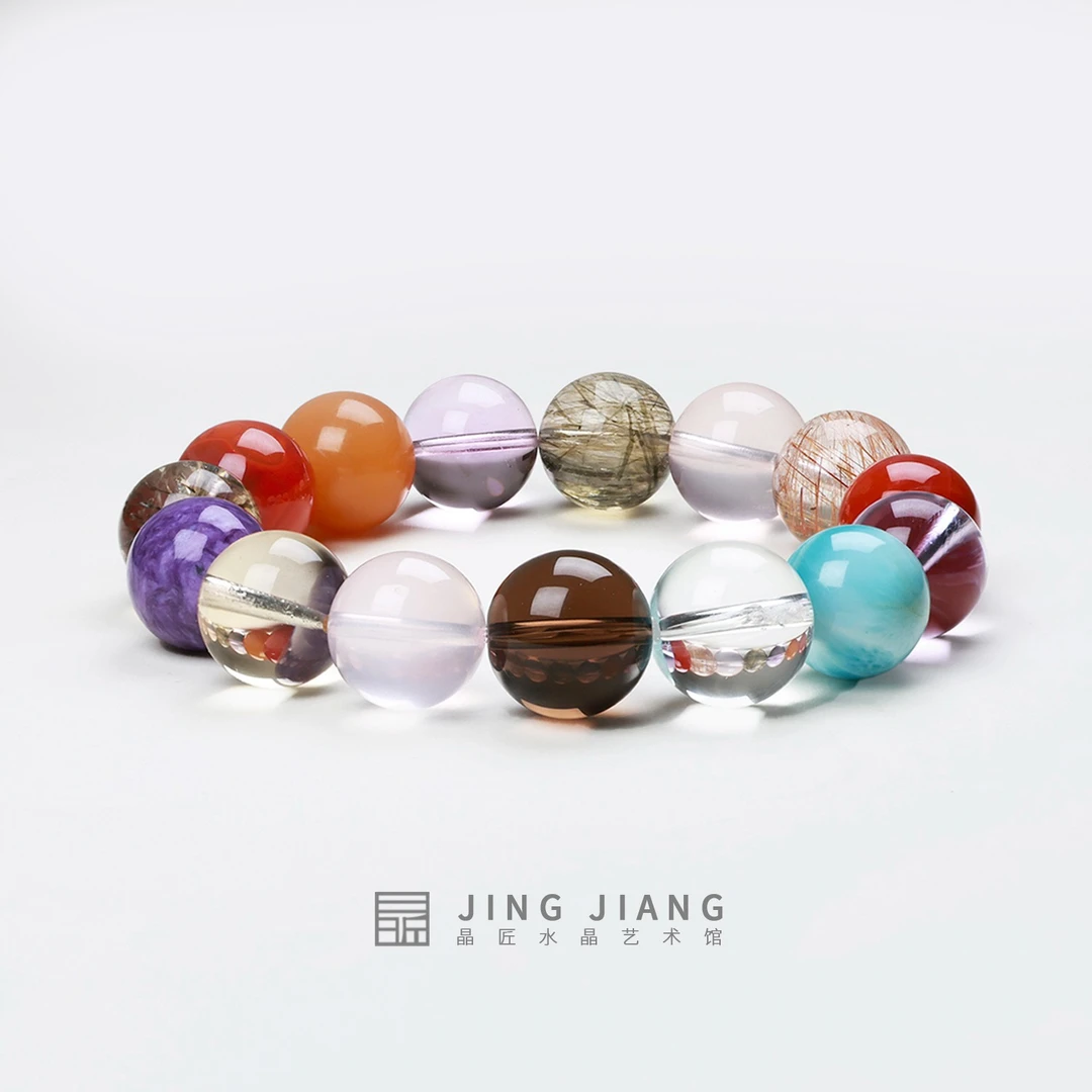 晶匠水晶手串13-14MM+多样性发一 编号-Z20394 简约