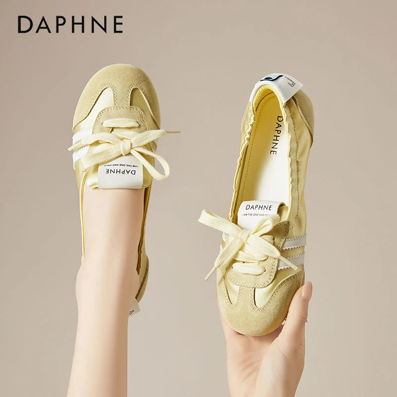 达芙妮蝴蝶结浅口玛丽珍鞋女2025秋季新款软底舒适百搭芭蕾舞单鞋