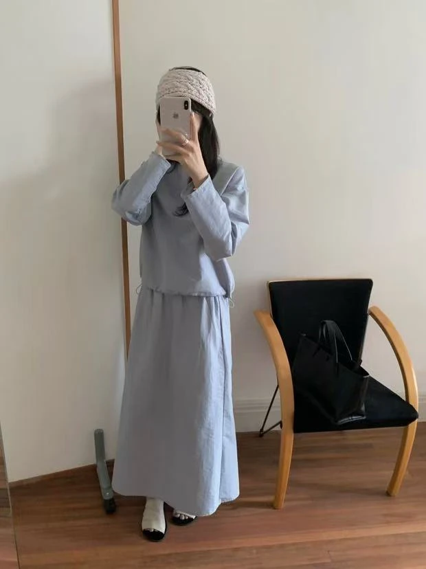 lovely@S9081 韩系简约高级感气质两件套套装