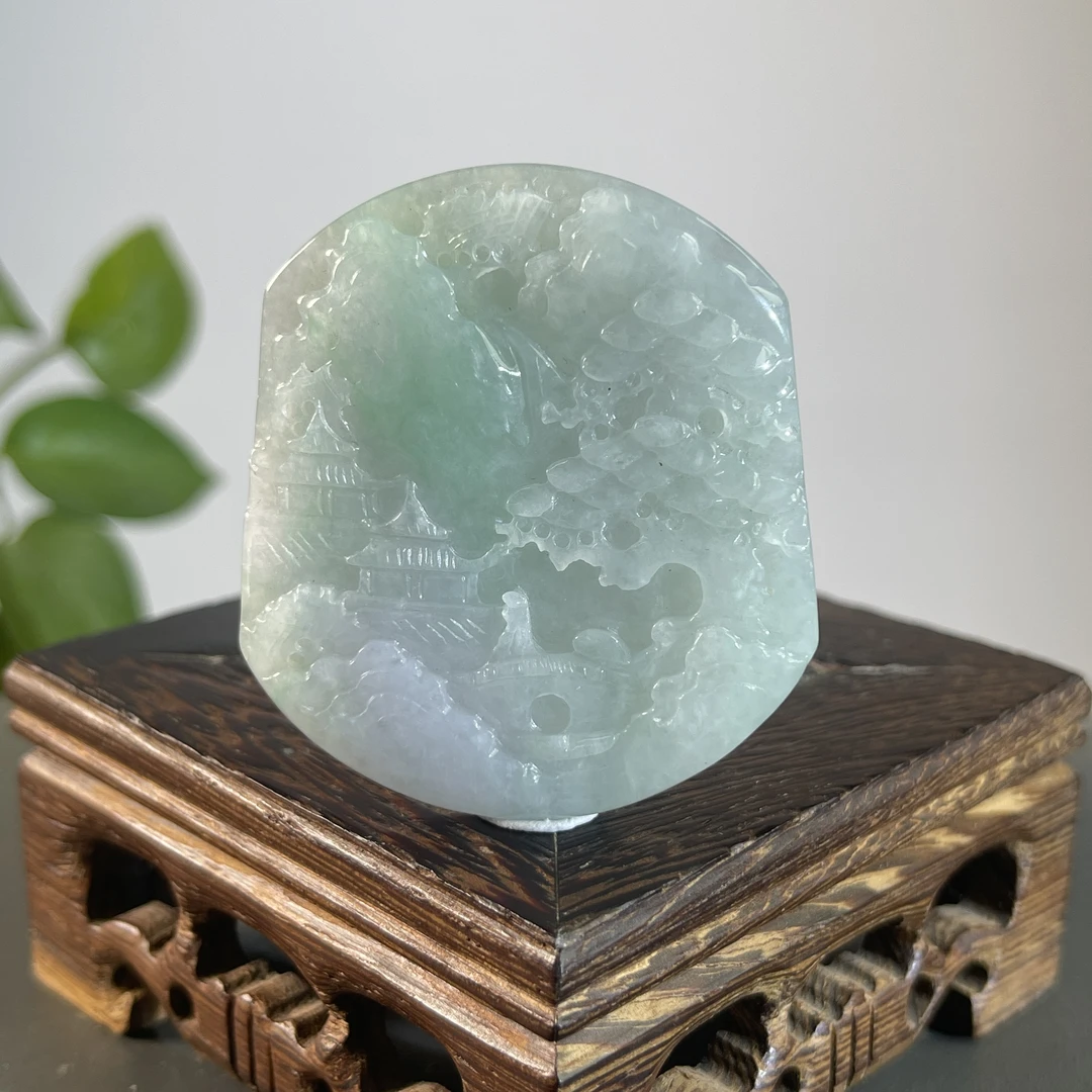 JTA10-49  天然缅甸A货翡翠  山水牌