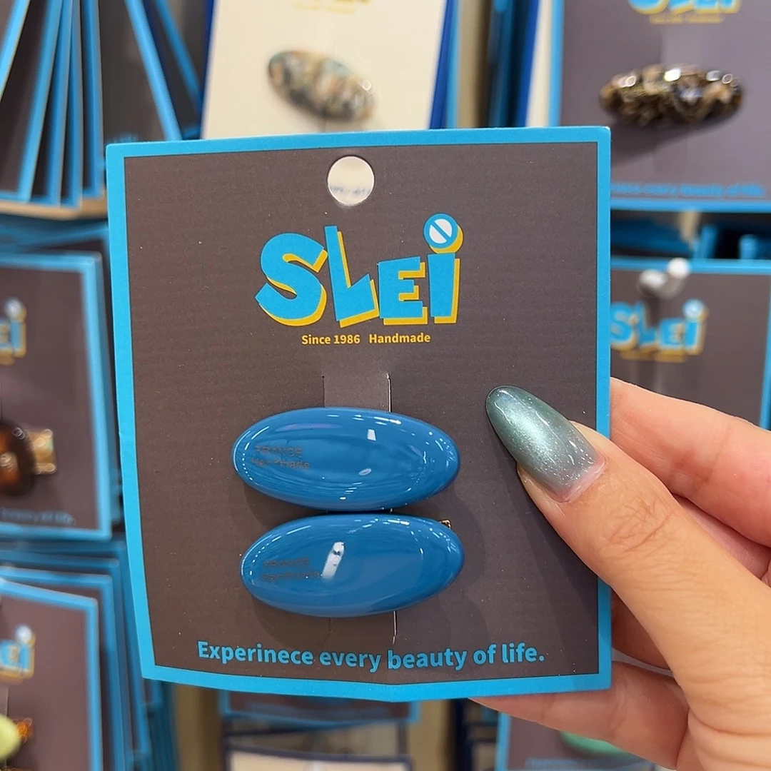 无非金属孔雀蓝椭圆鸭夹