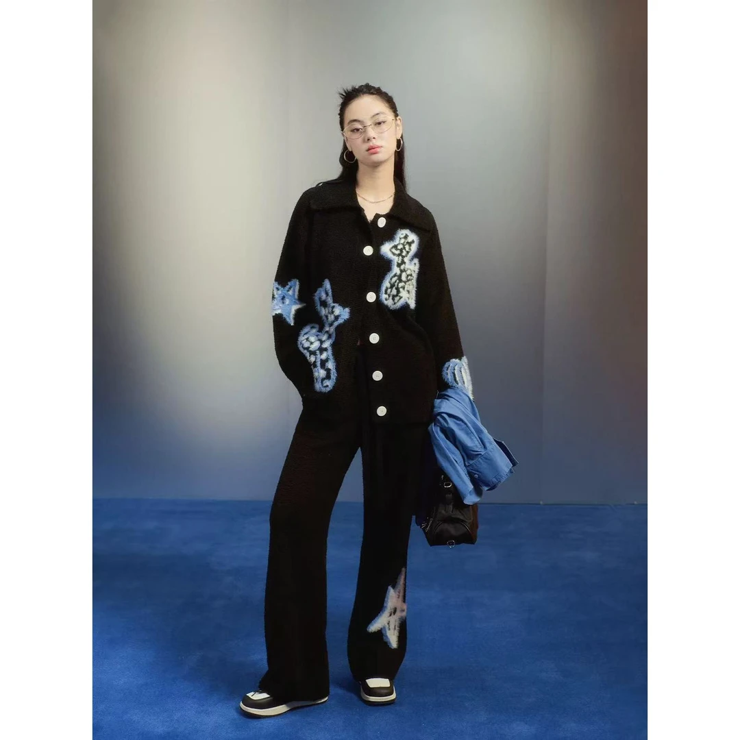Zai Living/也宅【WR家-星星小狗半边绒】 冬季针织半边绒家居服