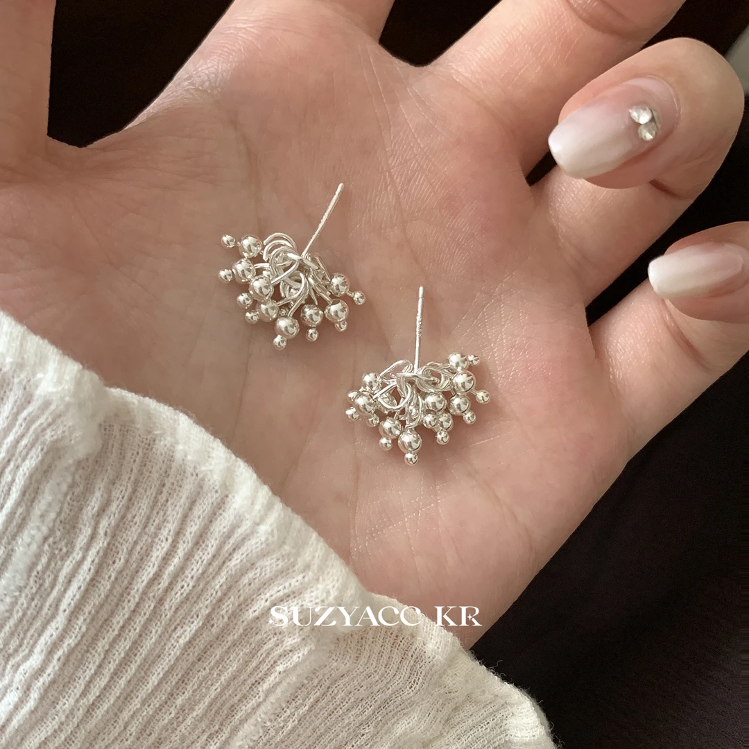 Suzyacc Kr 925银耳饰 【小葡萄】耳钉气质轻奢百搭小众DE0096