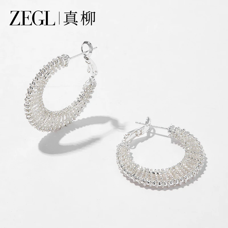 铜合金耳饰 ZEGL 镀K金【枕边星】圆环耳环气质轻奢时尚百搭